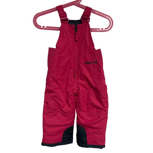 Arctix Infant Girls Hot Pink Zip Up Winter Snow Bibs Size 12 Months - Picture 1 of 4